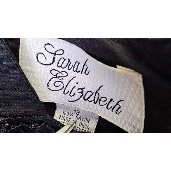 VTG Maxi rayon gauze wgt Sarah Elizabeth Cottagecore Eyelet Short Sleeve Dress - Picture 4 of 11